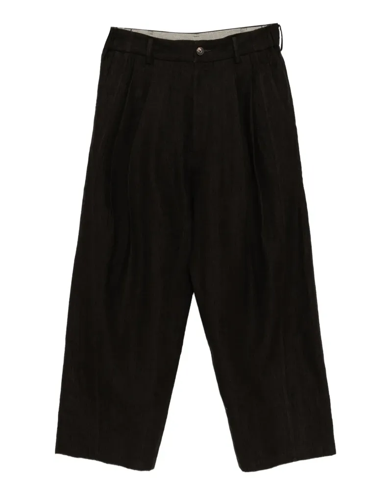 Ziggy Chen Wide-Leg-Hose mit Bundfalten - Braun Braun
