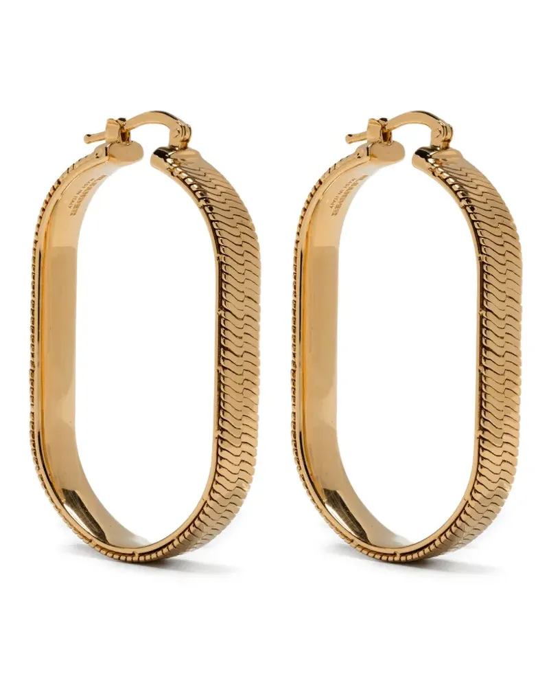 Jil Sander Ovale Ohrringe mit Fischgrätenmuster - Gold Gold