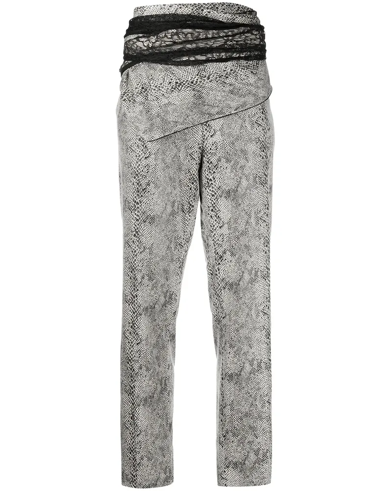 Y/PROJECT Hose mit Pythoneffekt - Schwarz Schwarz
