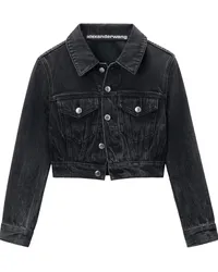 Alexander Wang Gekürzte Jeansjacke Grau