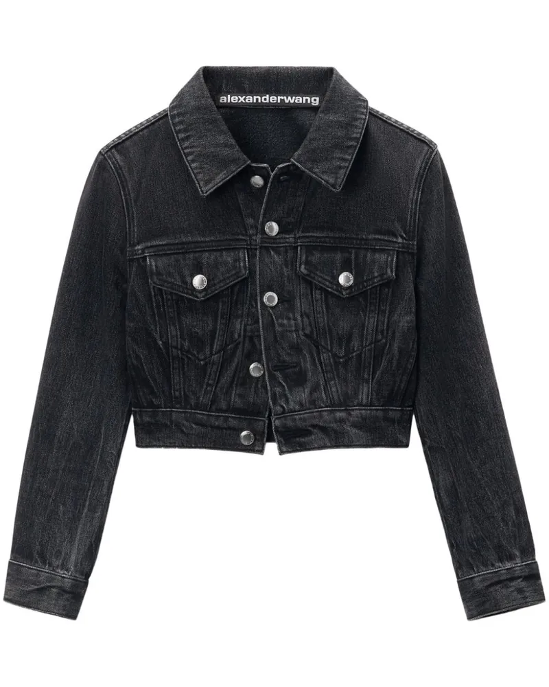 Alexander Wang Gekürzte Jeansjacke - Grau Grau