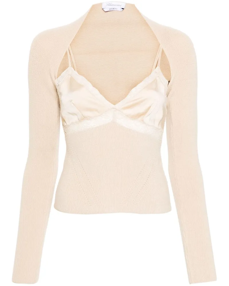 Blumarine Tanktop mit Spitzendetail - Nude Nude