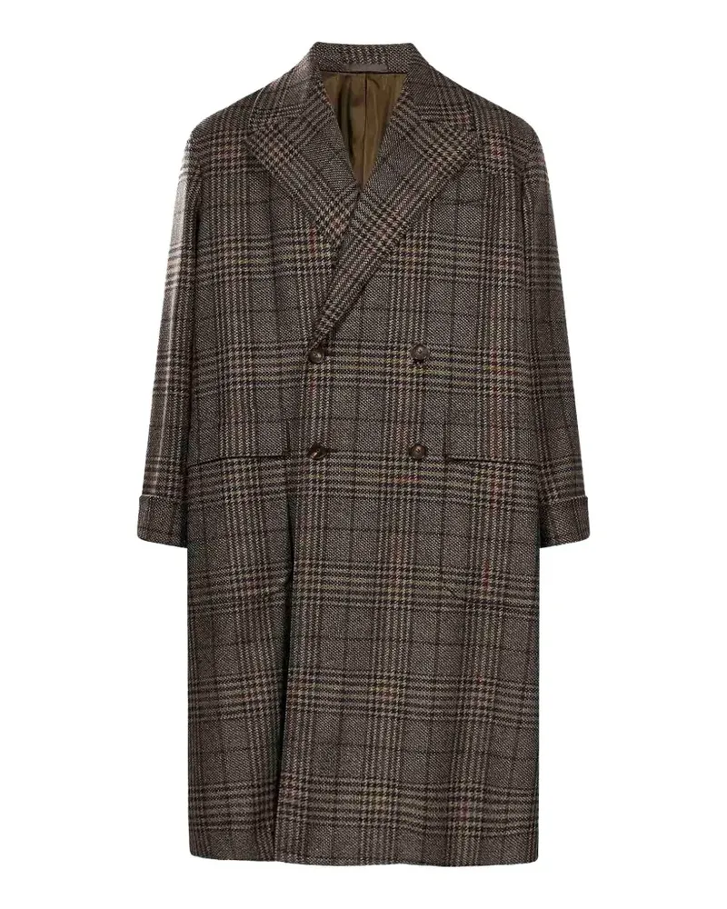 Caruso Rigoletto check double-breasted coat - Grün Grün