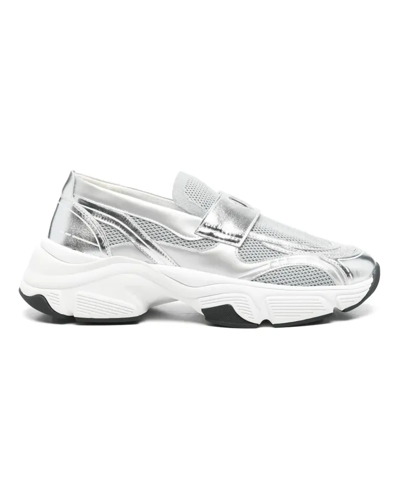 Moschino Stardust60 Metallic-Sneakers mit Herzmotiv - Silber Silber