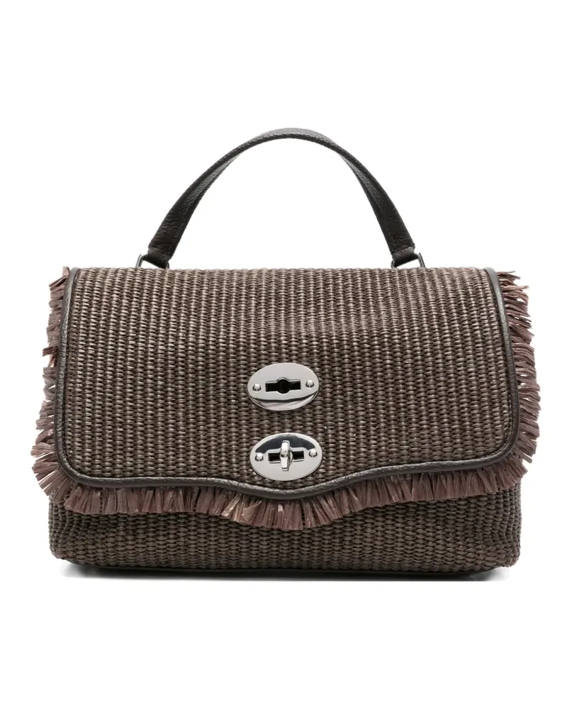 Zanellato small Postina fringed top-handle clutch bag - Braun Braun
