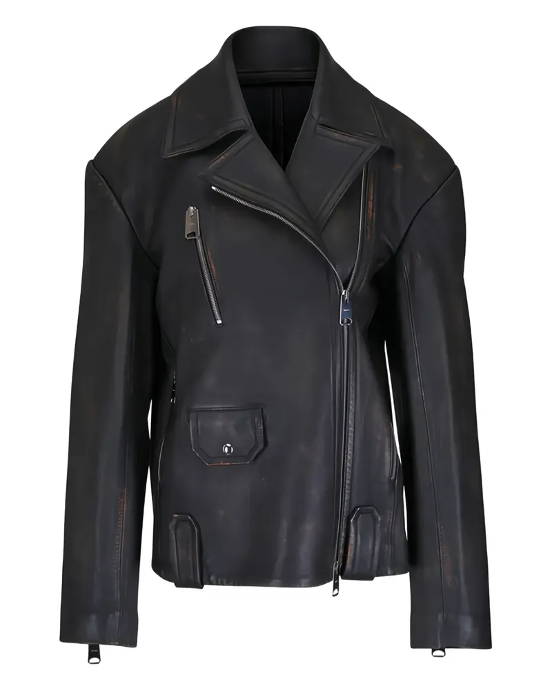 KHAITE Catalina Jacke aus Kalbsleder - Schwarz Schwarz