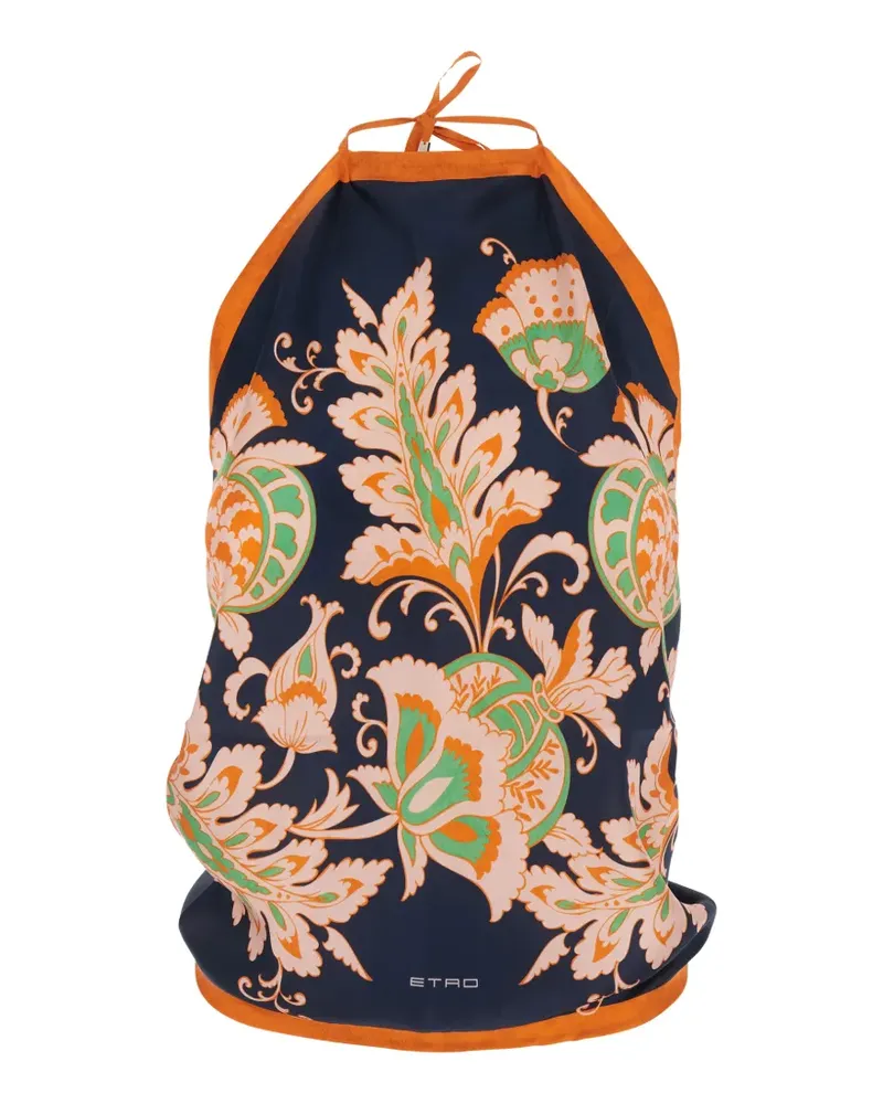 Etro Geblümtes Neckholder-Top - Blau Blau