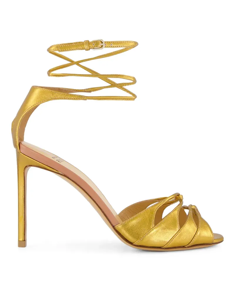 Francesco Russo laminated sandals - Gold Gold
