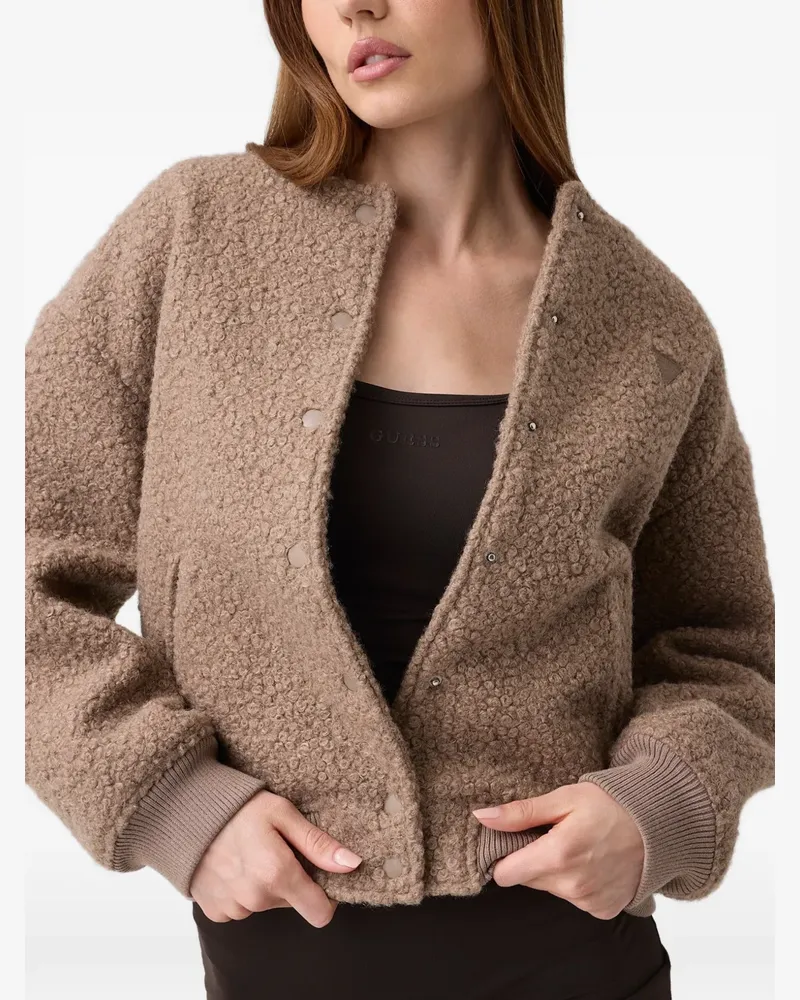Guess Azha sherpa bomber jacket - Nude Nude