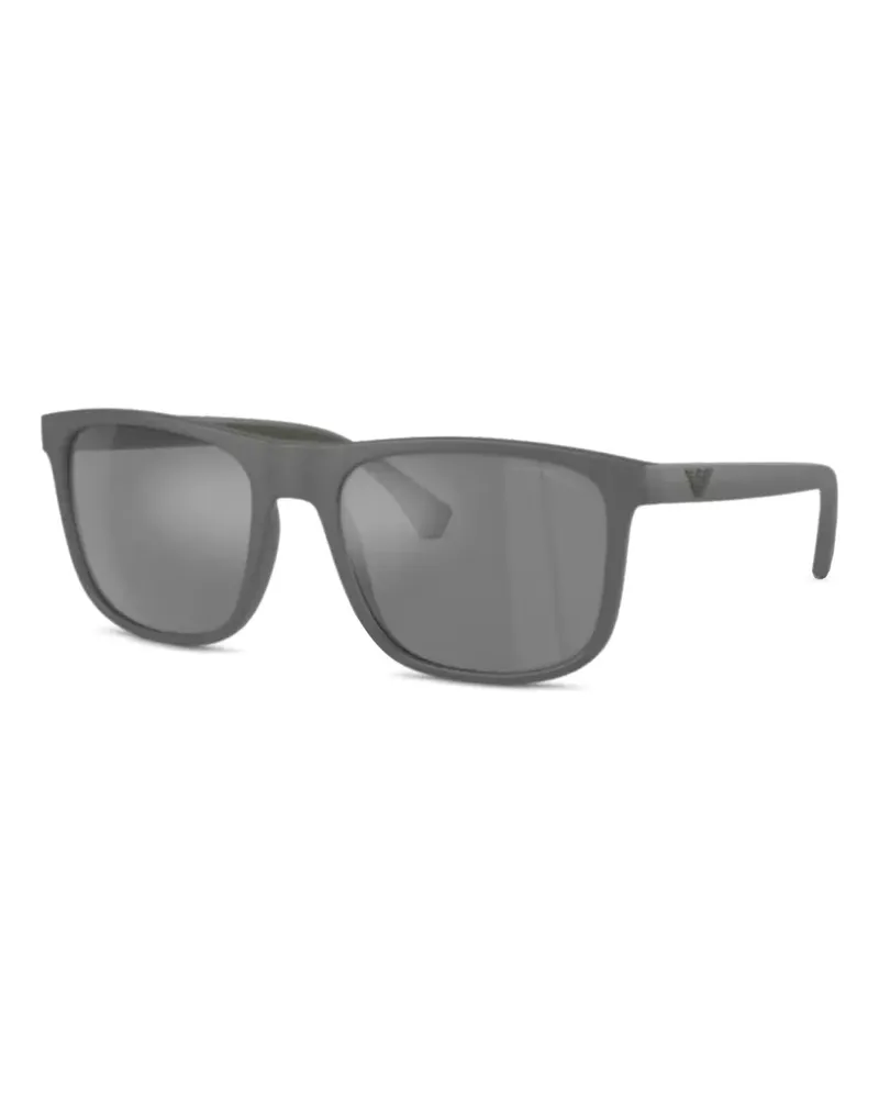 Emporio Armani Sonnenbrille mit eckigem Gestell - Grau Grau