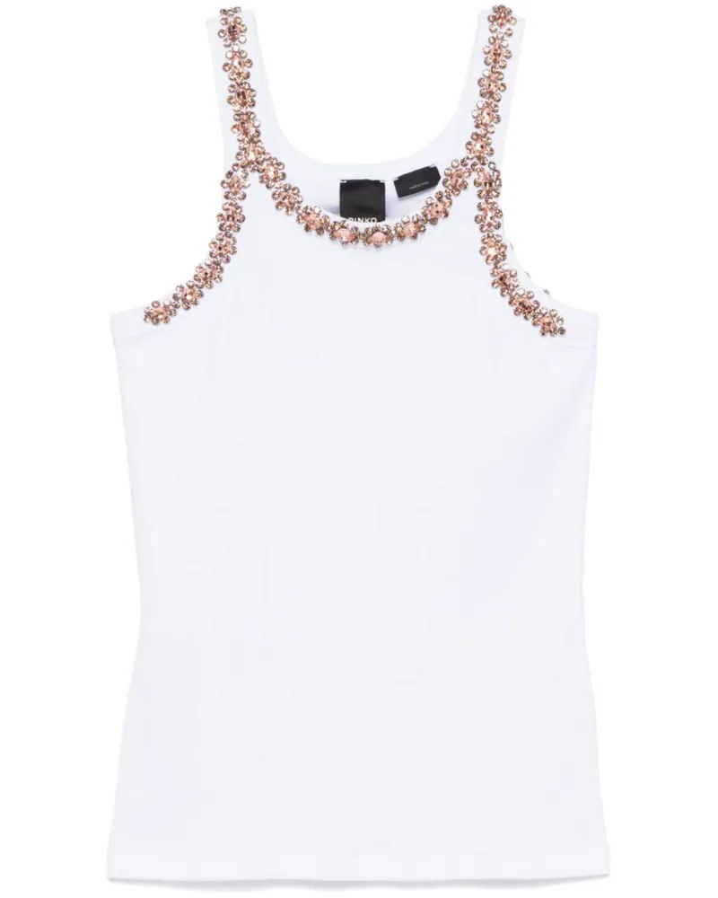 Pinko Kristallverziertes Top - Weiß Weiß