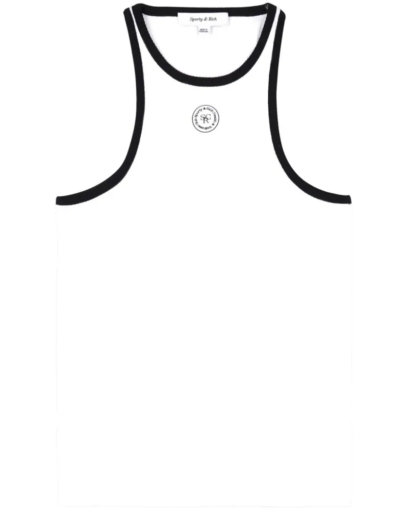 SPORTY & RICH Geripptes SRHWC Tanktop - Weiß Weiß