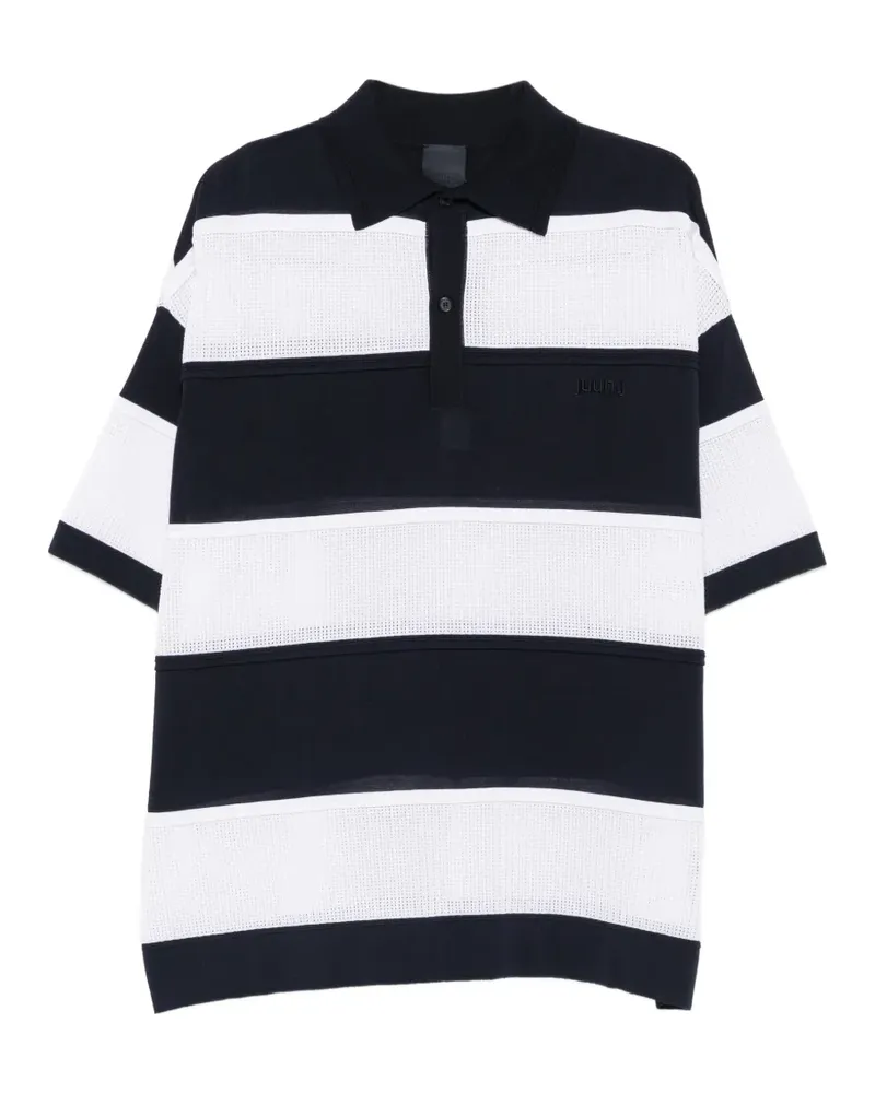 JUUN.J buttoned striped polo shirt - Blau Blau