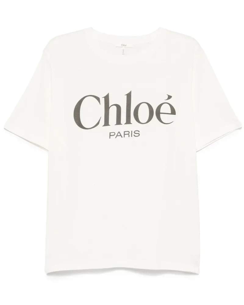 Chloé T-Shirt mit Logo - Weiß Weiß
