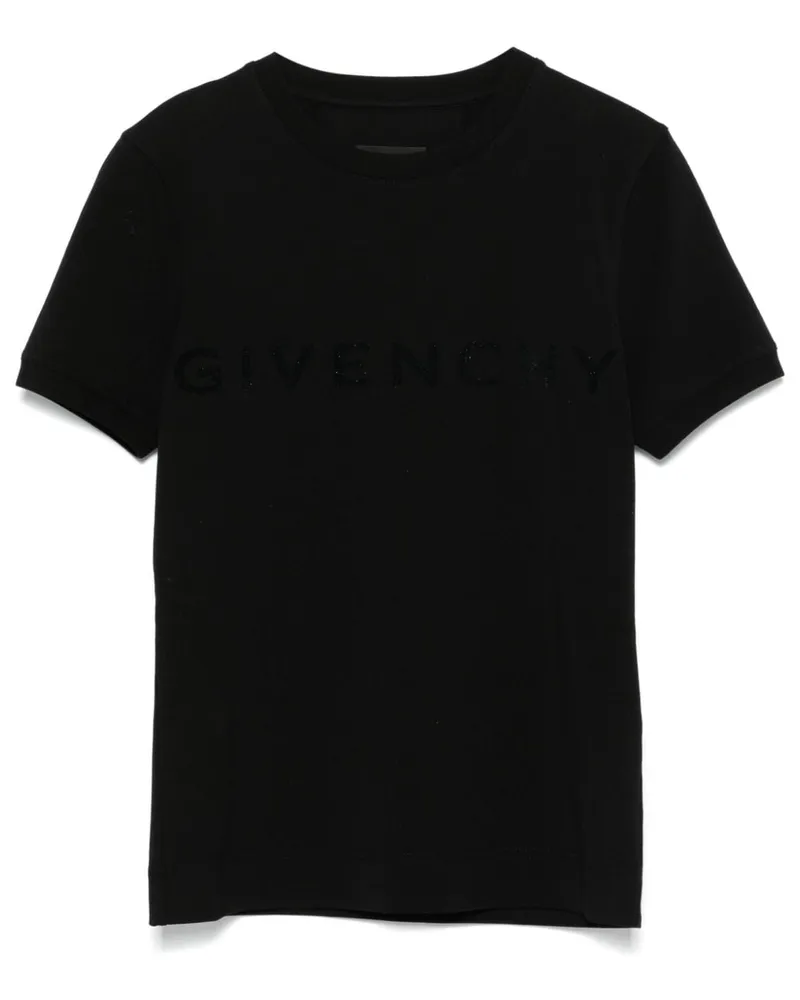Givenchy T-Shirt mit beflocktem Logo - Schwarz Schwarz