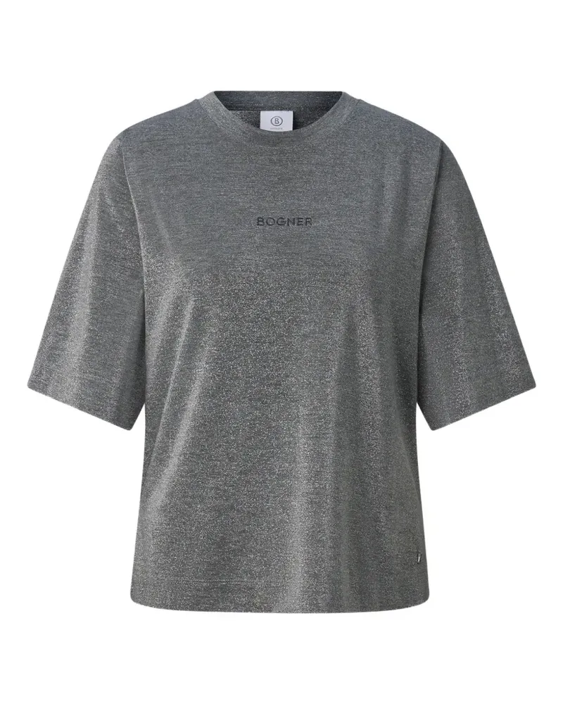 Bogner Dorothy T-Shirt mit schimmernder Logo-Stickerei - Grau Grau