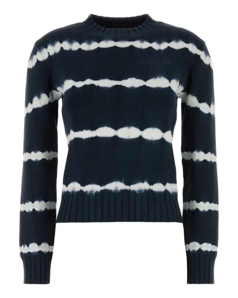 Balenciaga Gerippter Pullover mit Batikmuster - Schwarz Schwarz