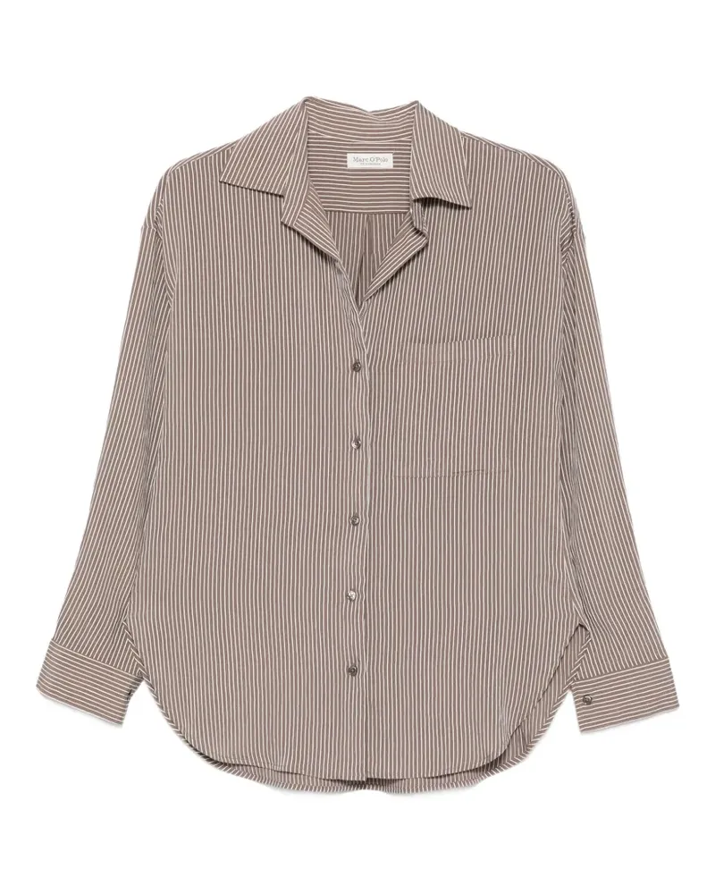 Marc O'Polo striped chest-pocket shirt - Braun Braun
