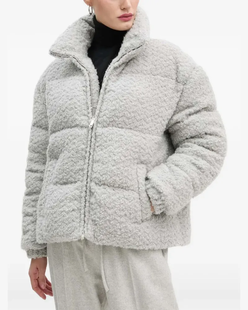 Moschino zip-fastening puffer jacket - Grau Grau