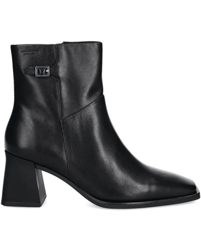 Vagabond Stiefel mit Blockabsatz und eckiger Kappe 70mm - Schwarz Schwarz