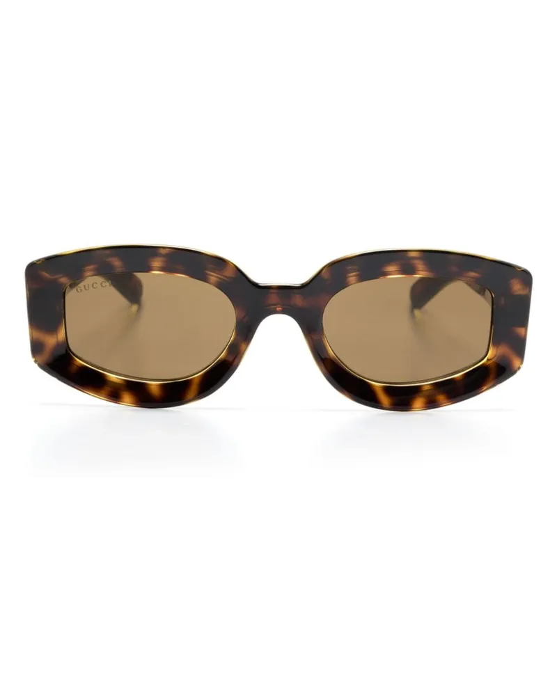 Gucci Sonnenbrille mit Logo - Braun Braun