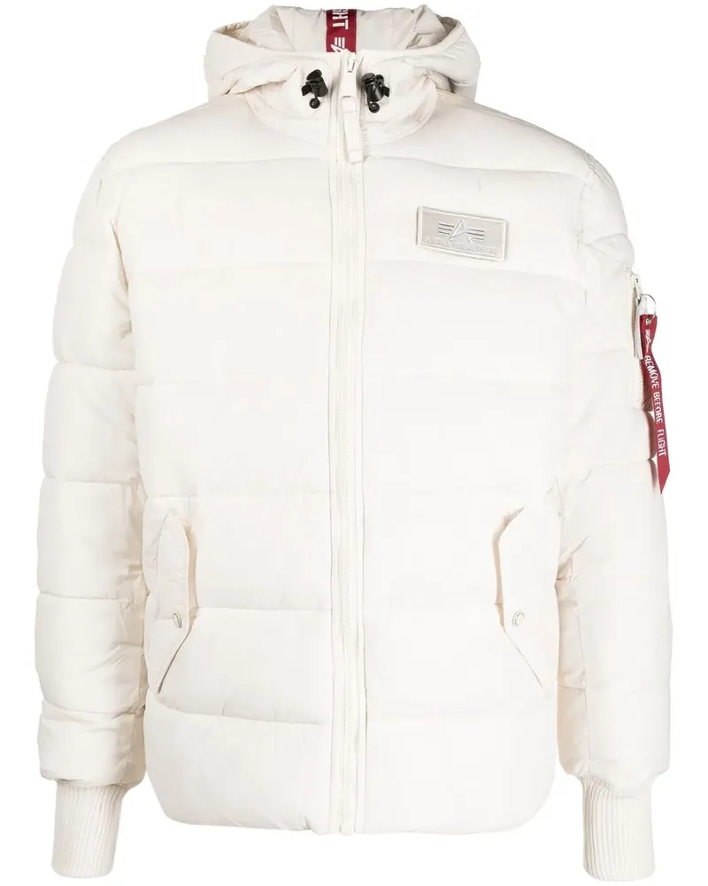 Alpha Industries Gefütterte Jacke mit Logo-Patch - Weiß Weiß