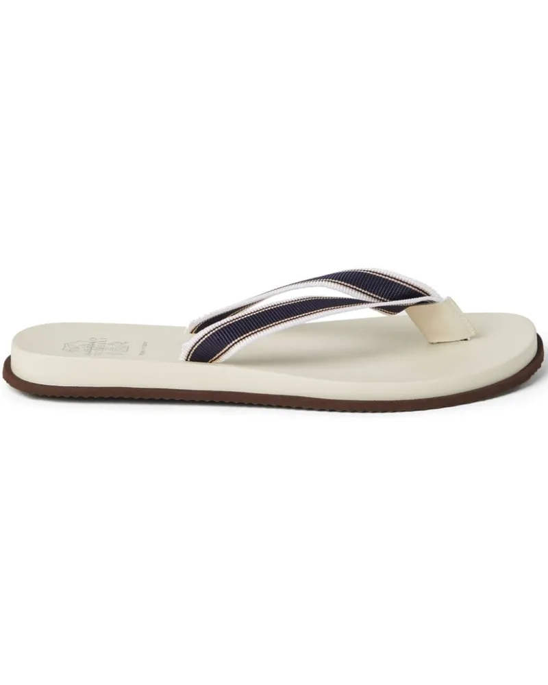 Brunello Cucinelli Gestreifte Flip-Flops Blau