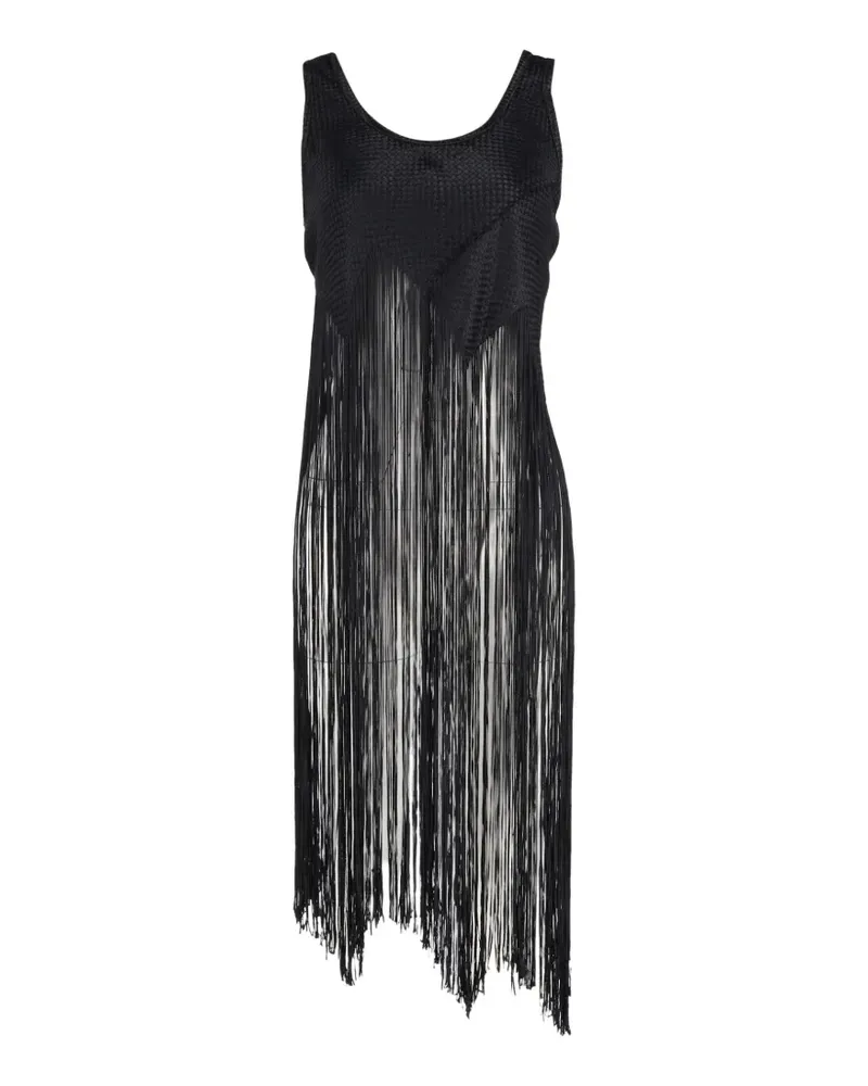 Proenza Schouler Basketweave Top mit Fransen - Schwarz Schwarz