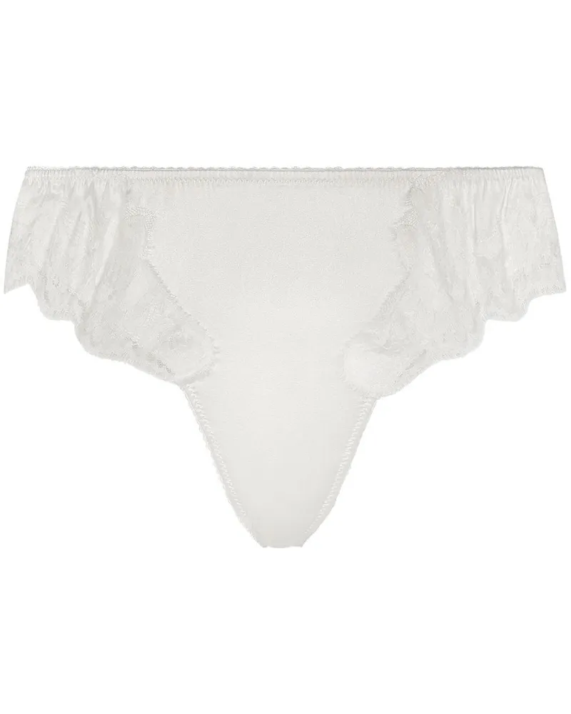 Dolce & Gabbana Tanga mit Spitzendetail - Weiß Weiß