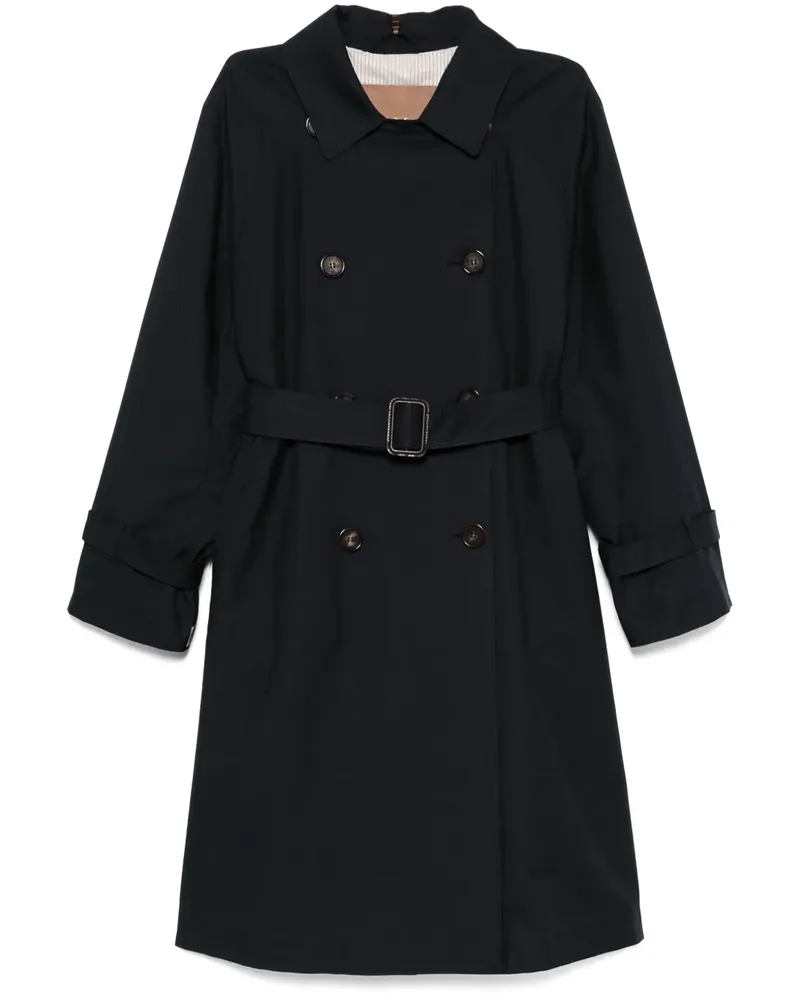 Max Mara Trenchcoat aus Gabardine - Blau Blau