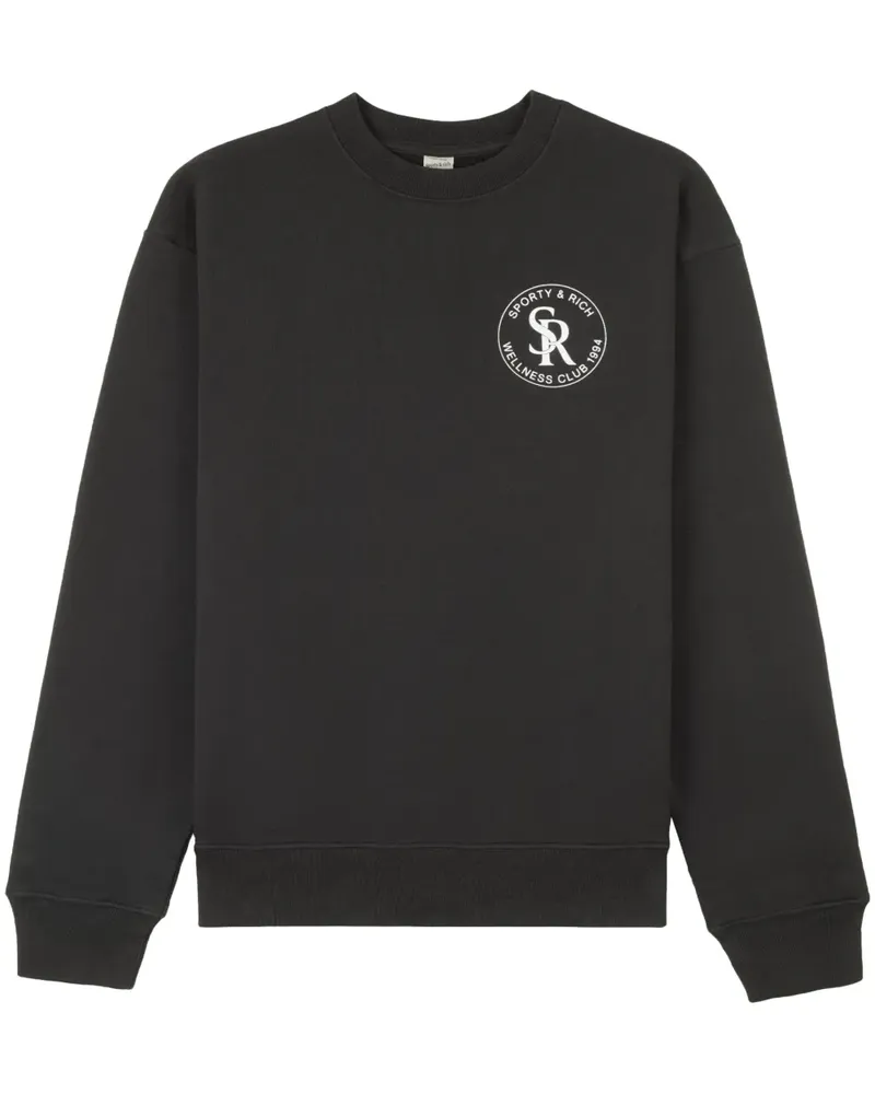 SPORTY & RICH Sweatshirt mit Logo-Print - Schwarz Schwarz