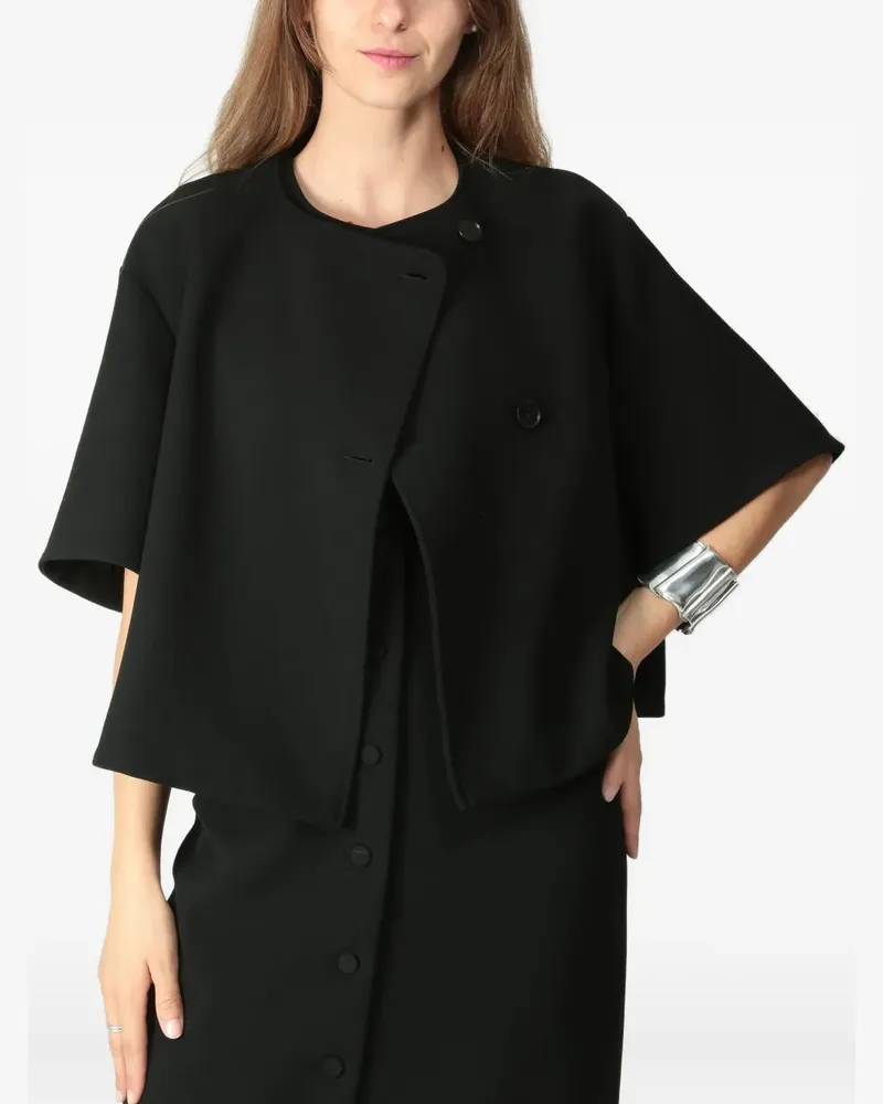Liviana Conti Kurzärmelige Wendy Jacke mit Knöpfen - Schwarz Schwarz