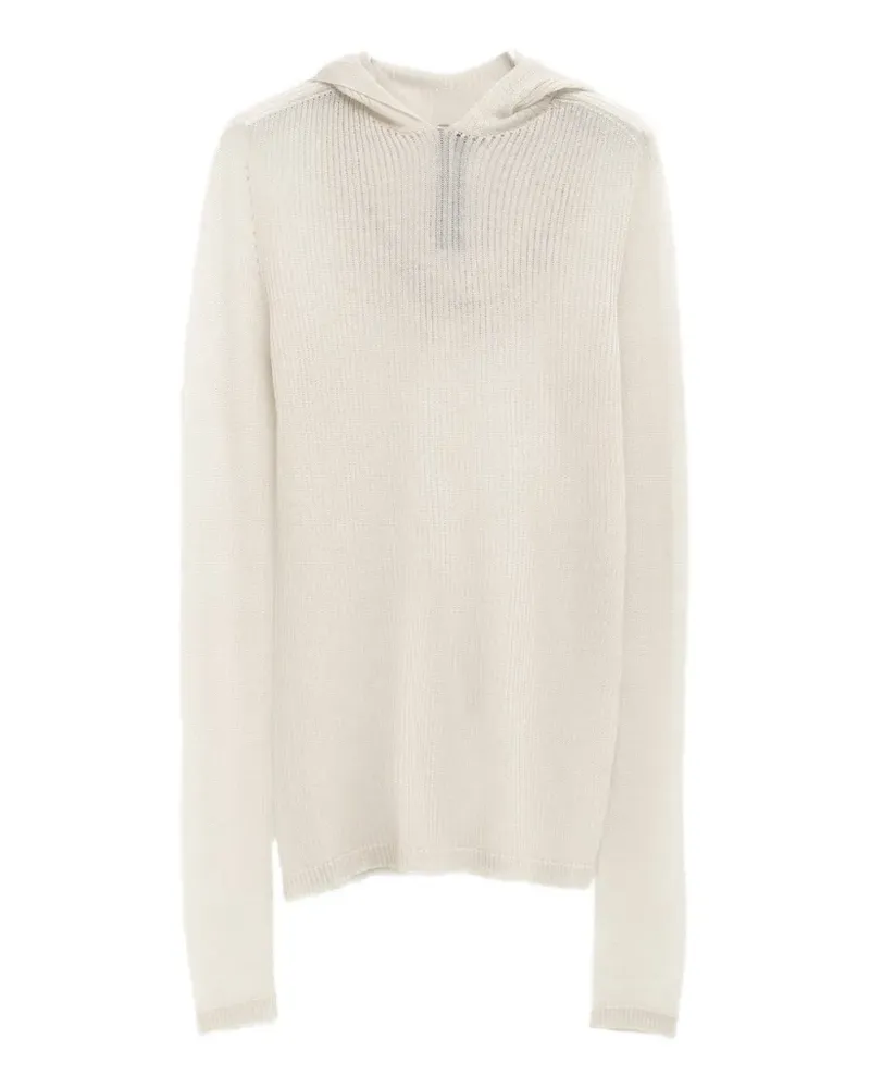 Rick Owens Gerippter Hoodie - Nude Nude