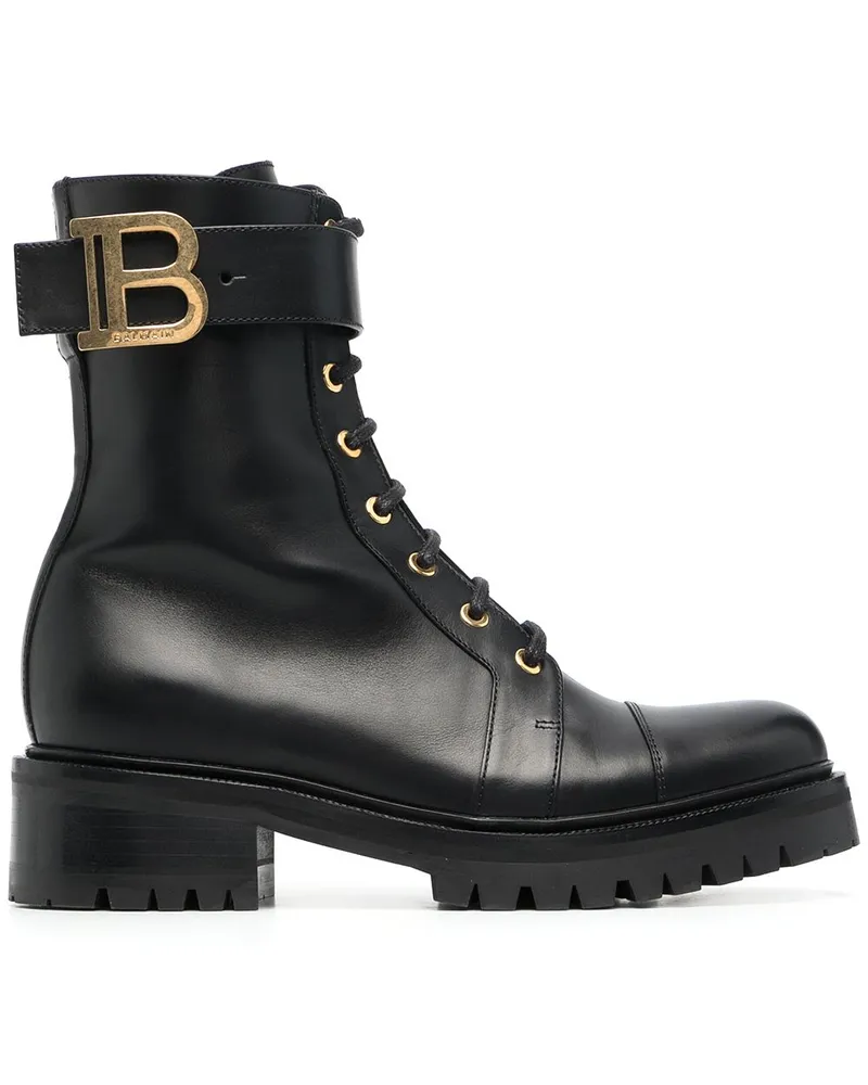 Balmain Ranger Stiefel aus Leder - Schwarz Schwarz