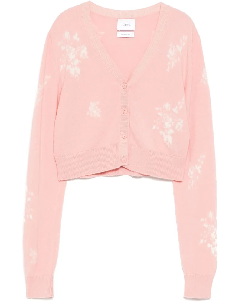 Barrie Shadow Flower Cropped-Cardigan - Rosa Rosa