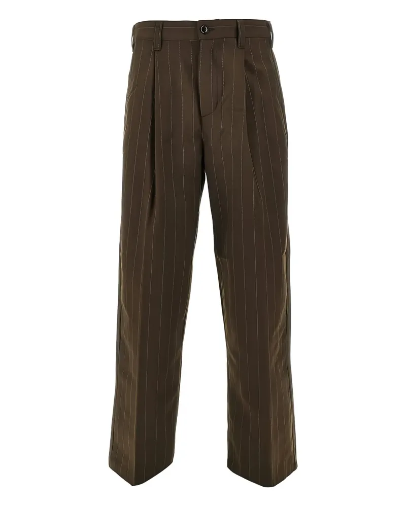 Obey Dean pinstripe pleated trousers - Braun Braun