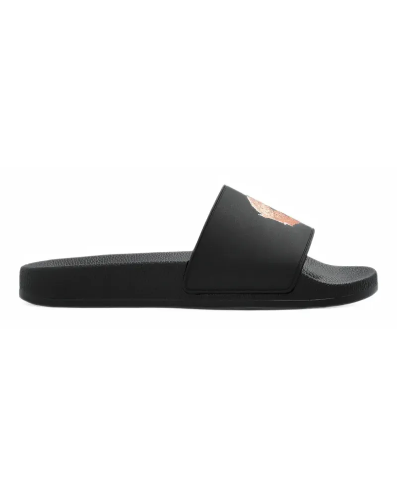 Palm Angels Pantoletten mit Bärenmotiv - Schwarz Schwarz