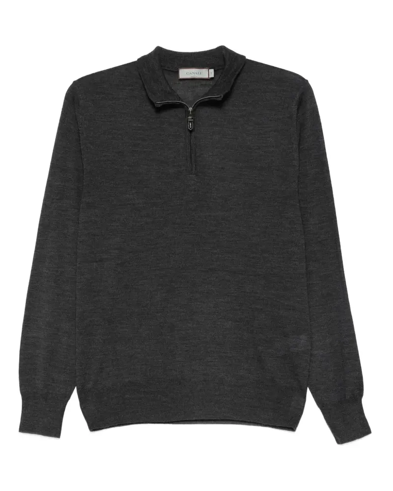 Canali Pullover mit Reißverschluss - Grau Grau