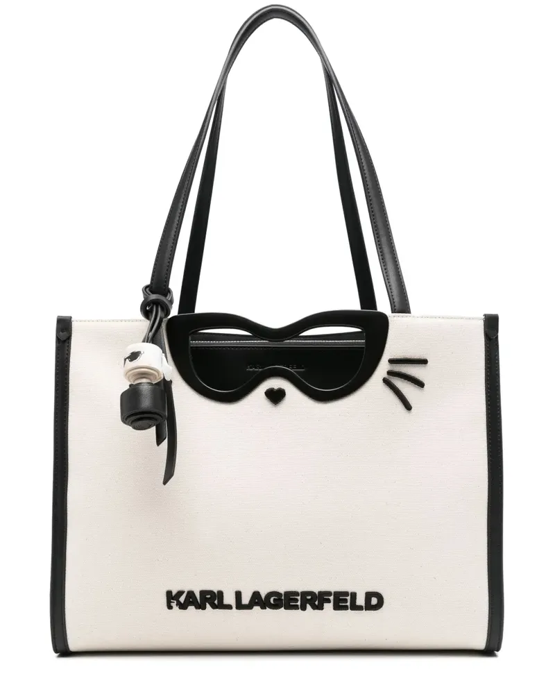 Karl Lagerfeld Tote Bag mit Logo-Schriftzug - Nude Nude