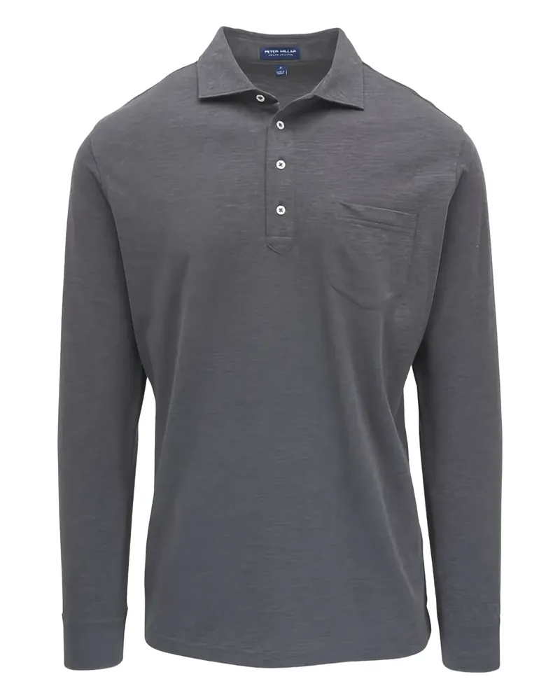 Peter Millar Poloshirt mit Brusttasche - Grau Grau