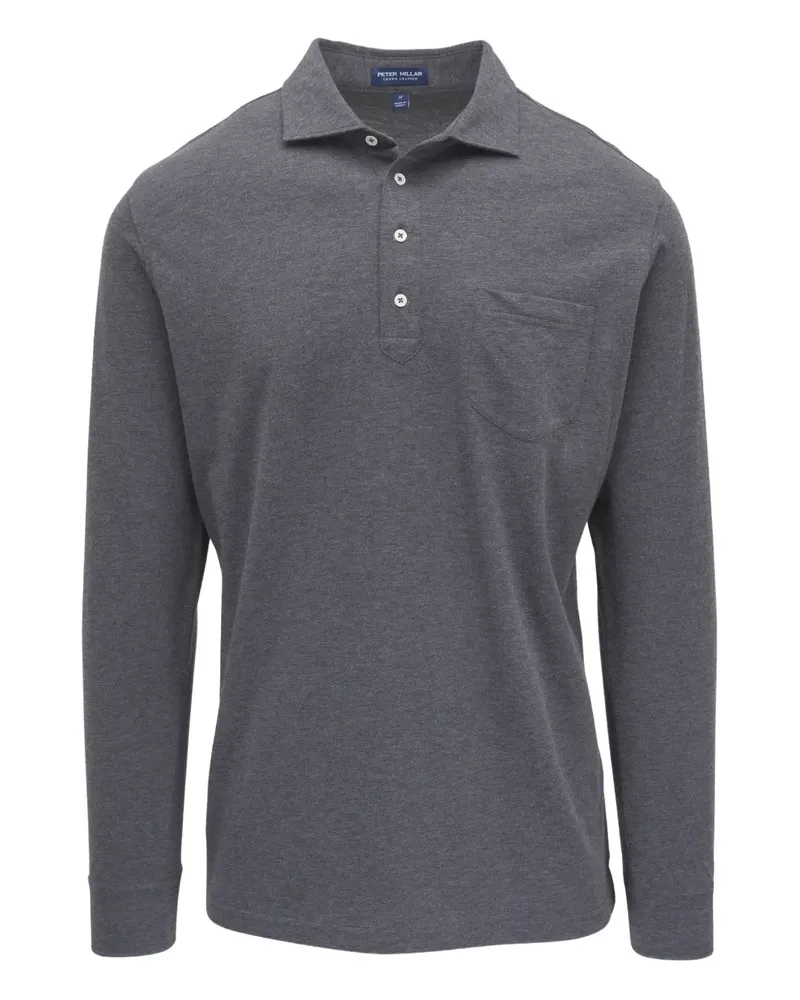 Peter Millar Poloshirt mit Brusttasche - Grau Grau