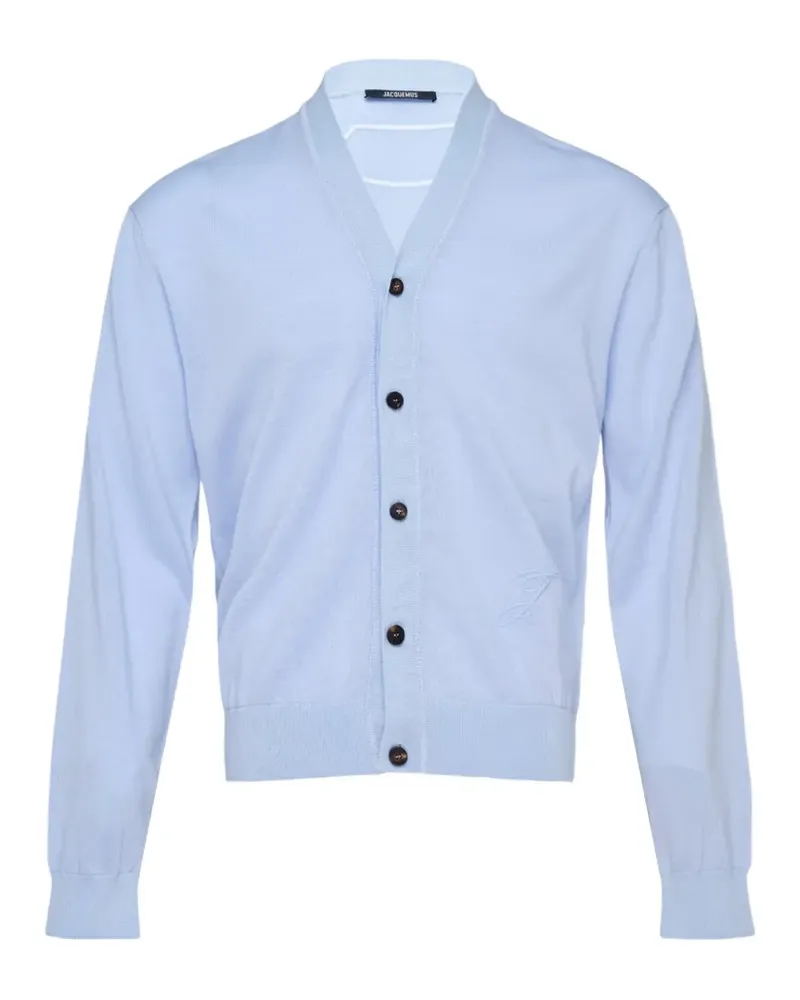 Jacquemus The J embroidered-logo cardigan - Blau Blau