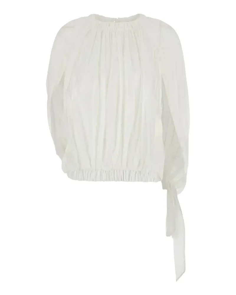 Semicouture gathered tie-detail blouse - Weiß Weiß