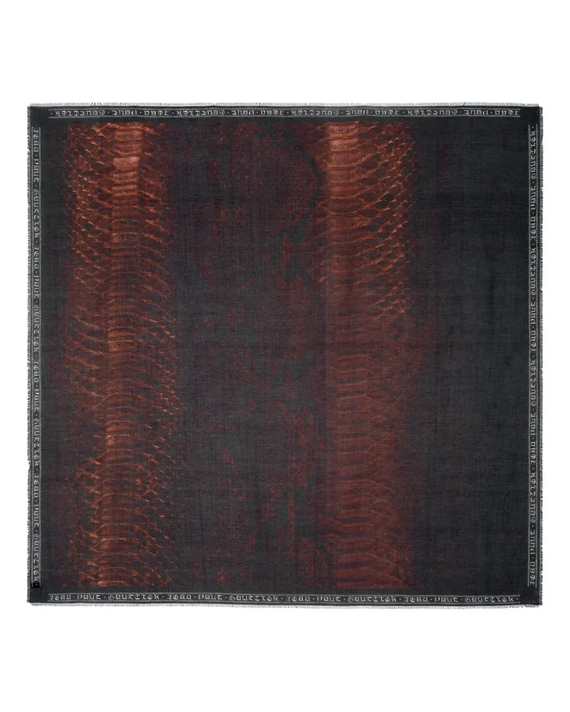 Jean Paul Gaultier python print logo scarf - Schwarz Schwarz