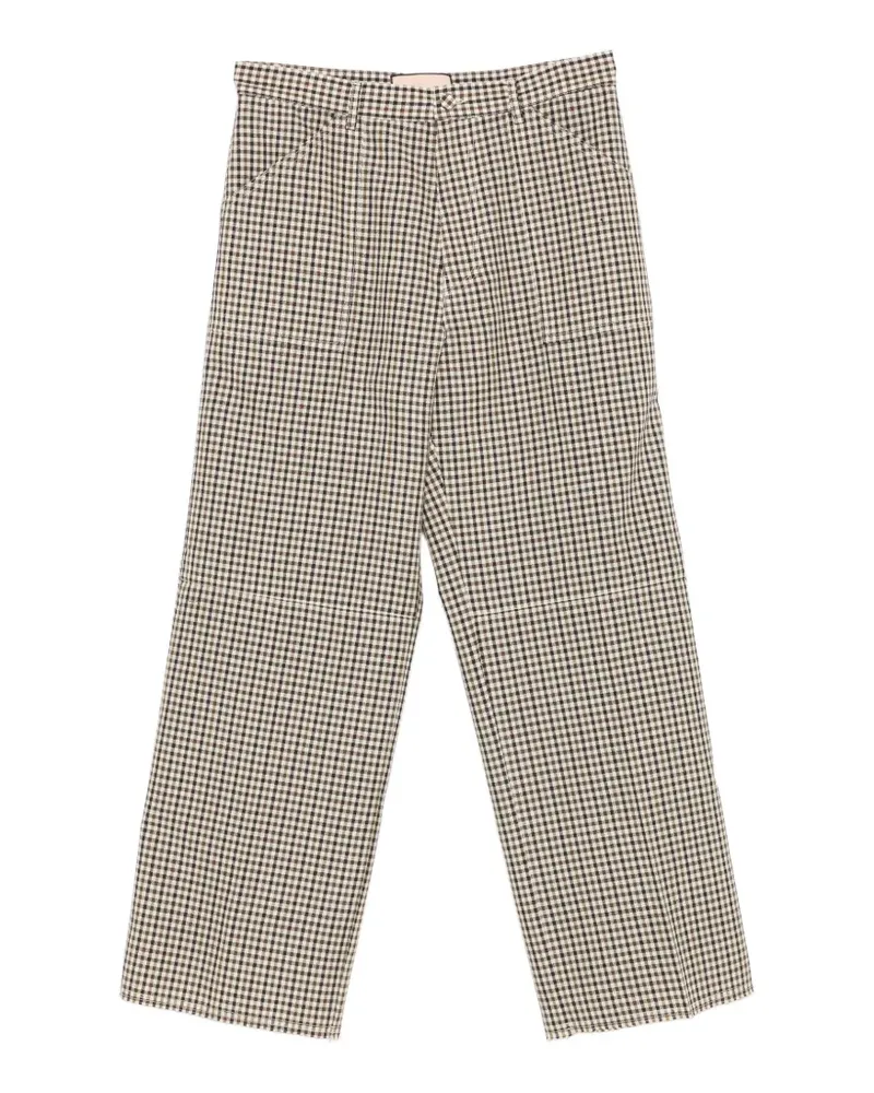 PLAN C Karierte Hose - Nude Nude