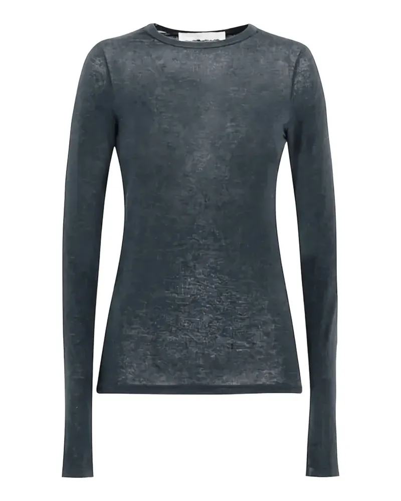 TELA Sheer-Langarmshirt - Grau Grau