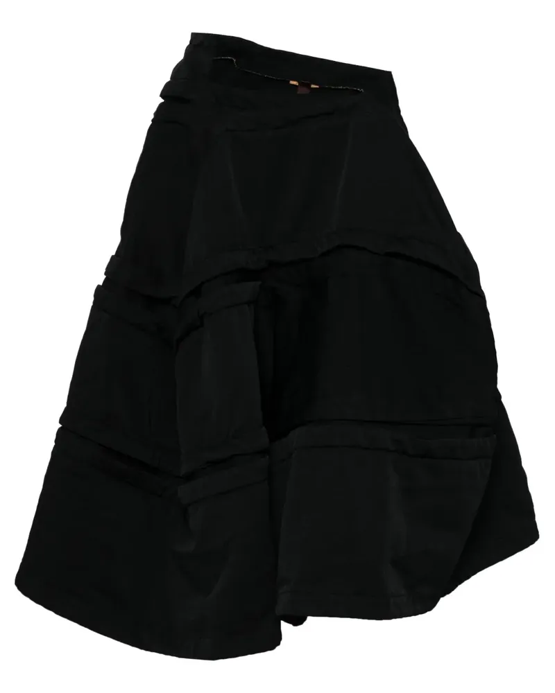 Comme des Garçons Asymmetrischer Midirock - Schwarz Schwarz