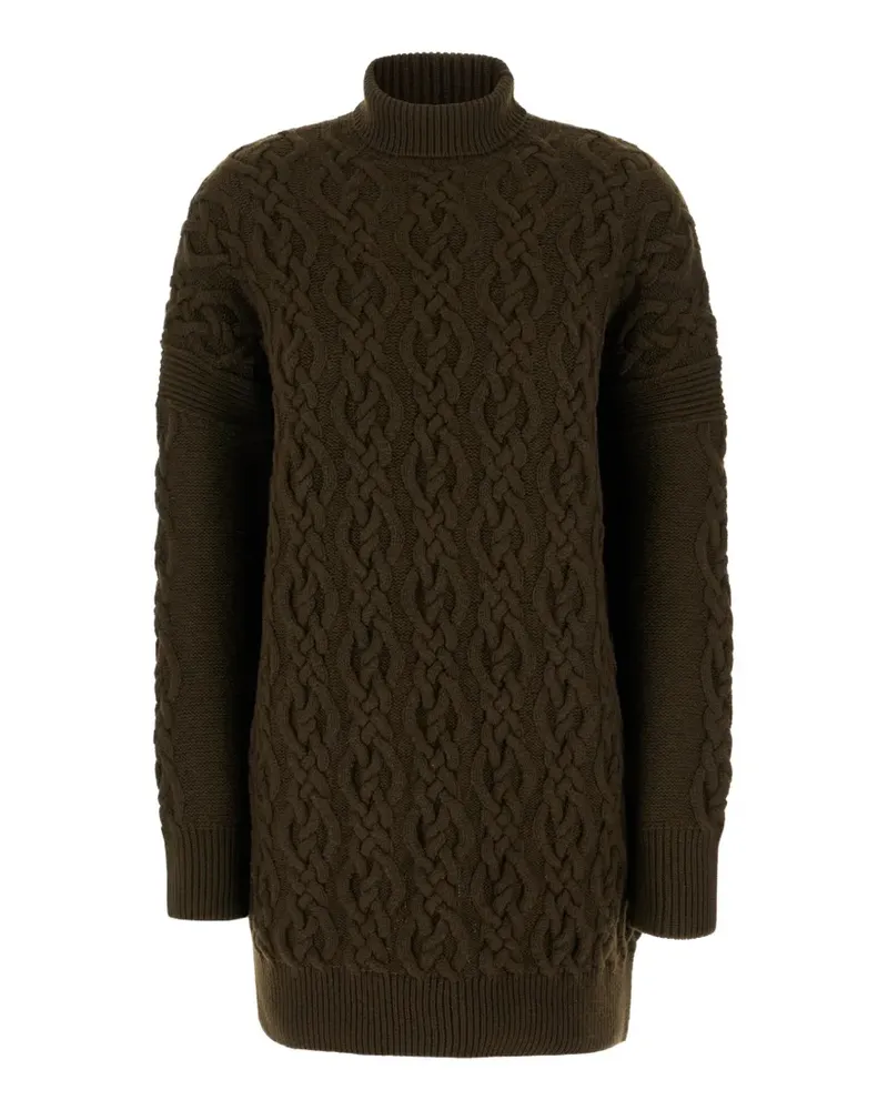 Max Mara Minikleid mit Zopfmuster - Grün Grün