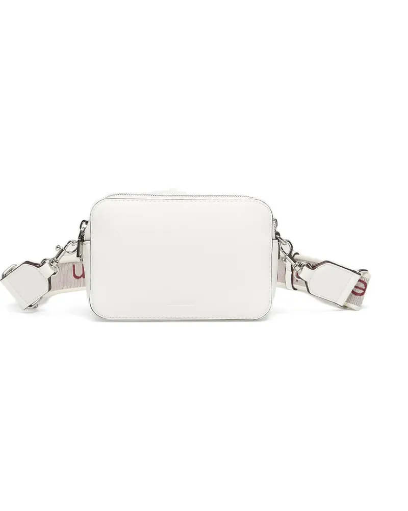 Calvin Klein logo-print strap double-zip mini shoulder bag - Weiß Weiß