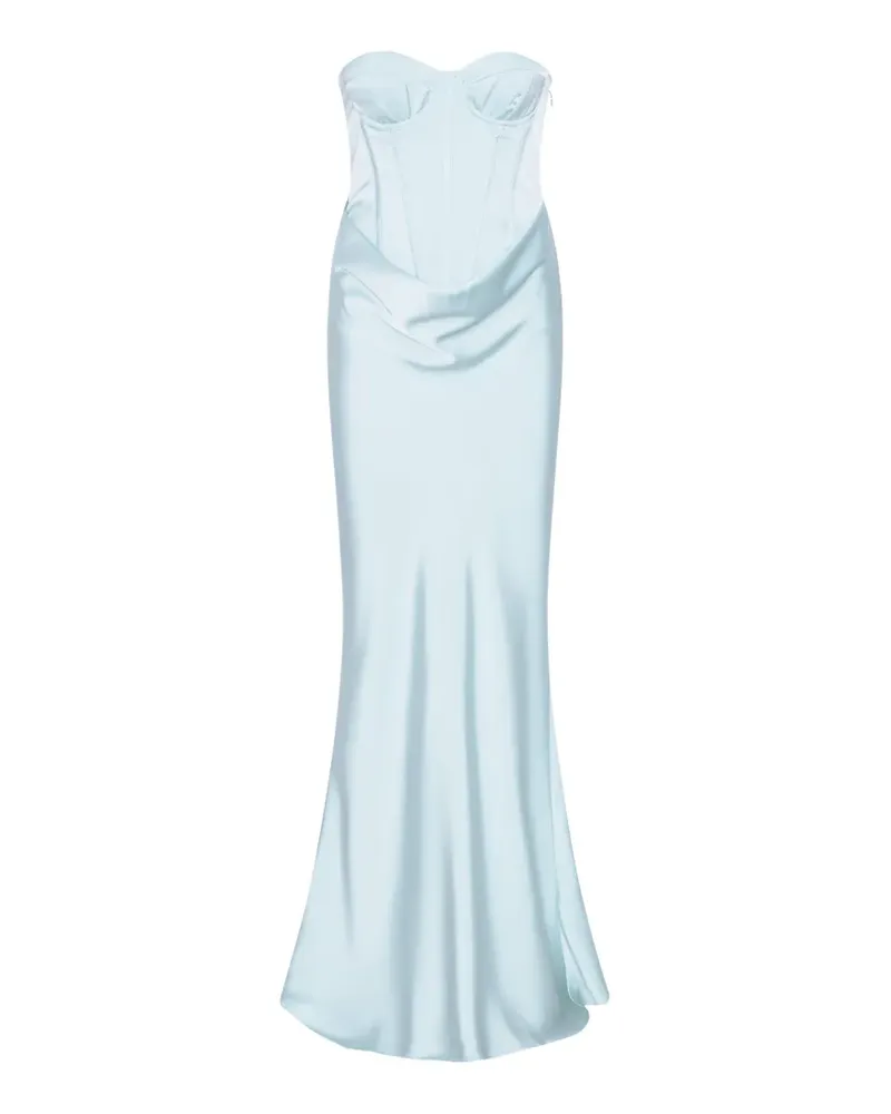 ROTATE Birger Christensen Maxikleid mit Korsett-Detail - Blau Blau